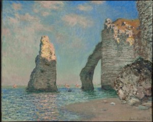Claude Monet (French, 1840–1926), The Cliffs at Étretat, 1885. Oil on canvas, 65.1 x 81.3 cm. © Sterling and Francine Clark Art Institute, Williamstown, Massachusetts, USA, 1955.528