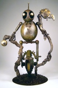 “The Inquisitive Nomad,” Vincent Villafranca, 2011. Bronze sculpture currently on view in the Norman Rockwell Museum exhibition “Robot Nation” (Photo courtesy of Vincent Villafranca. All rights reserved.)