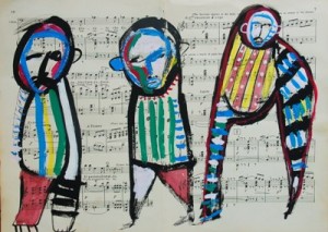 Dancers on Sheet Music by Karl Mullen