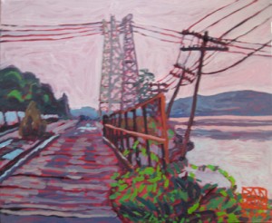 'River Tracks, River Power.' 2014 16 x 20 inches oil on canvas by Dan Rupe