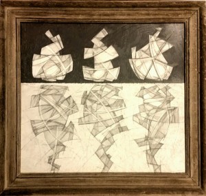 David Dew Bruner's 'Morandi Origami III' (2016 22 x 28 inches graphite on paper)